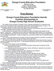 OCEF Scholarship 2011 Press Release