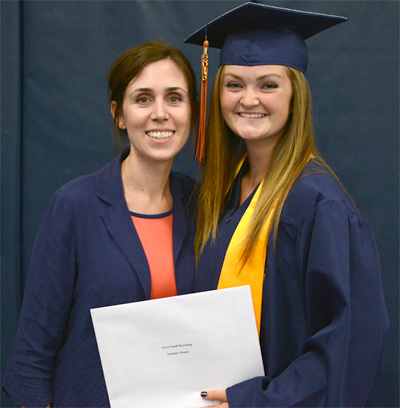 Summer Denny, pictured with Nora Brooking, received the 2016 Nora Pannill Brooking Scholarship