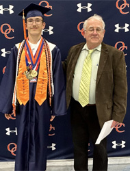 Orange County High School Class of 67 scholarship winner Jackson Hamilton (L)